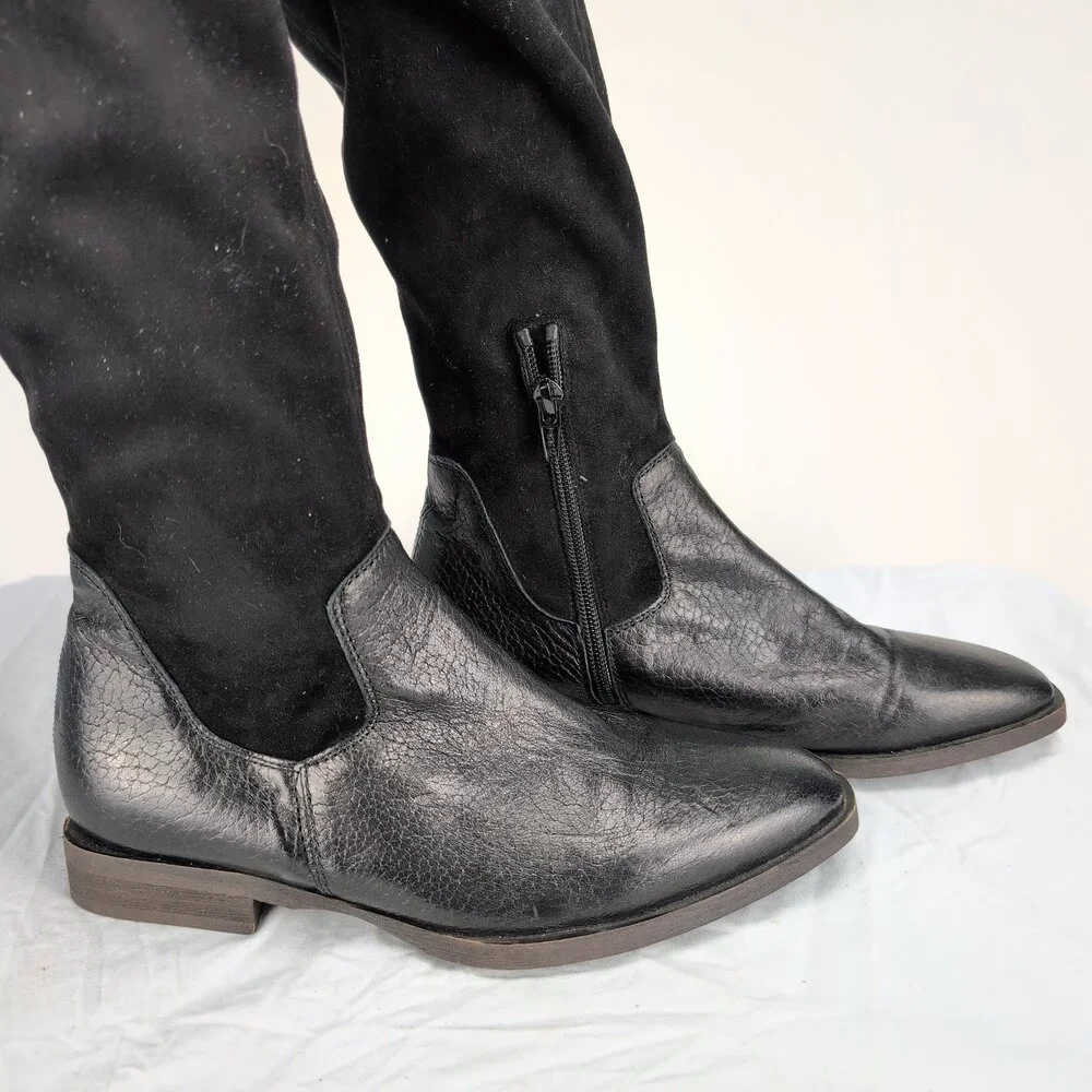 Free People Over-the-Knee Suede & Leather Boots Sz 5.5/6‎